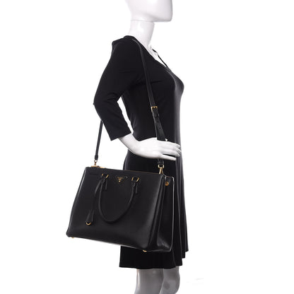 Prada Saffiano Medium Galleria Double Zip Tote Black 2 of 12