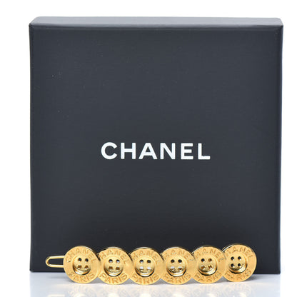 Chanel Button Paris CC Hair Clip Barrette Gold 4 of 4