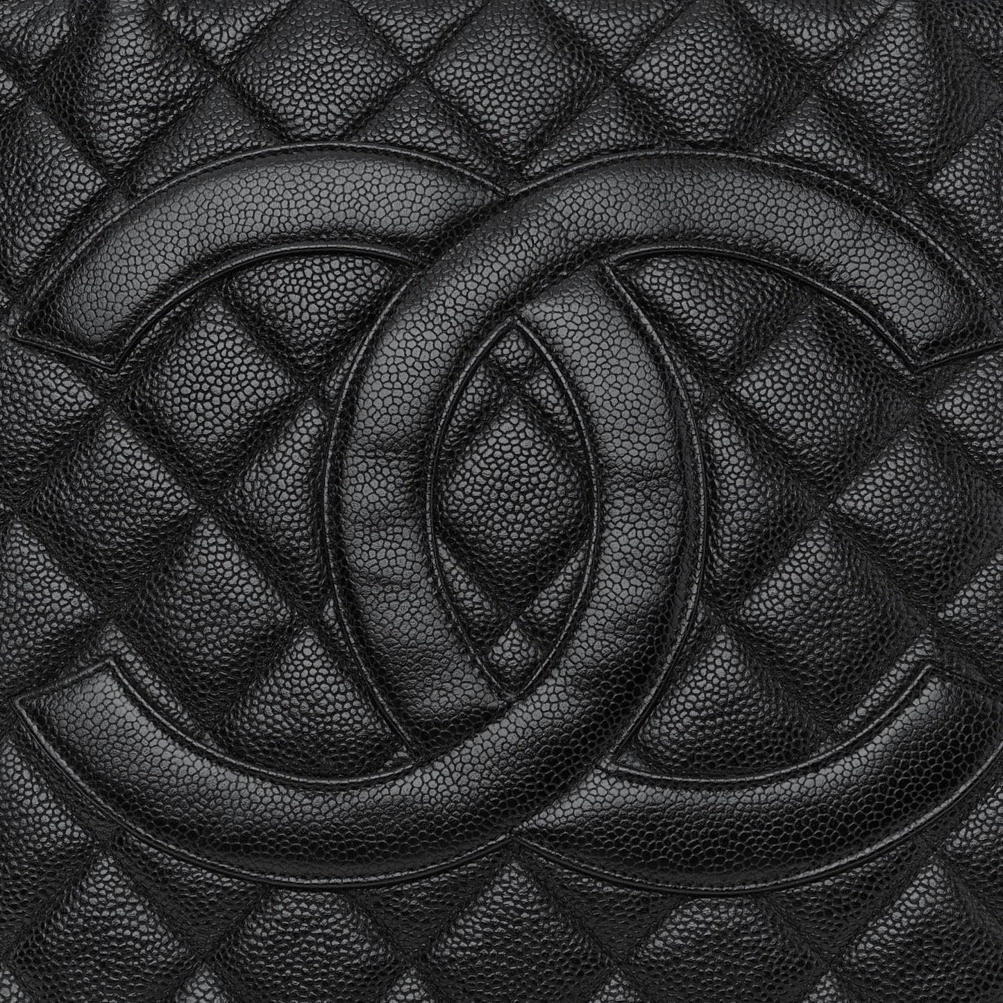 Caviar Quilted Medallion Tote Black