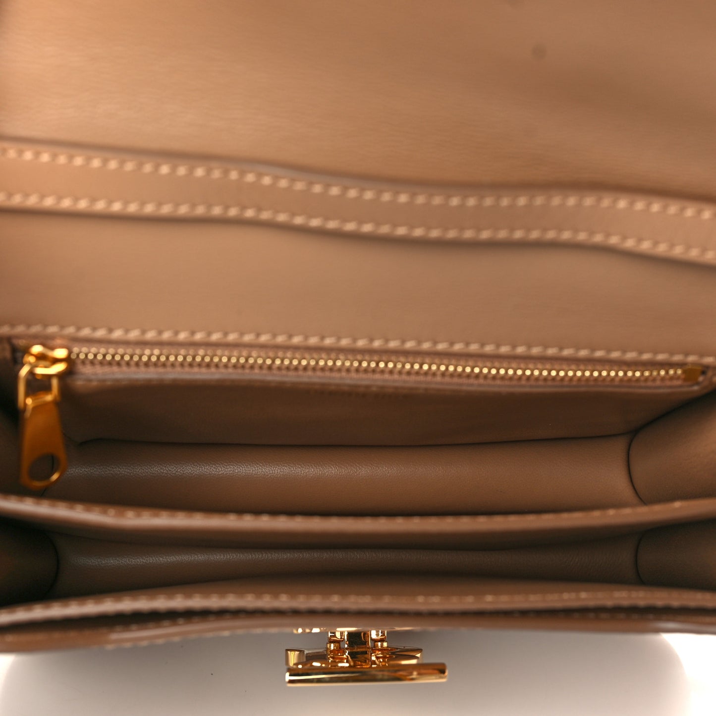 Calfskin Embossed Monogram Small TB Bag Light Camel
