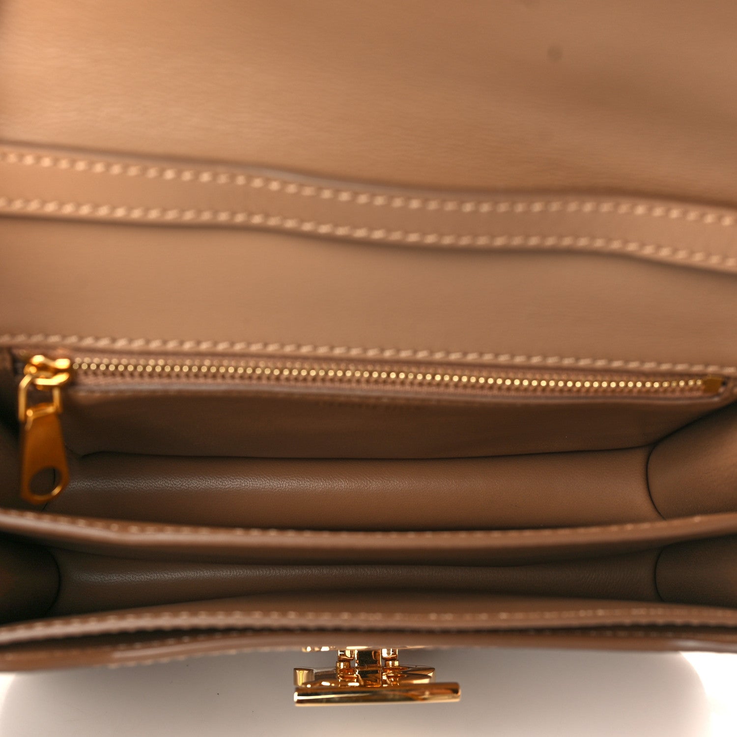 Burberry Calfskin Embossed Monogram Small TB Bag Light Camel 5 of 8