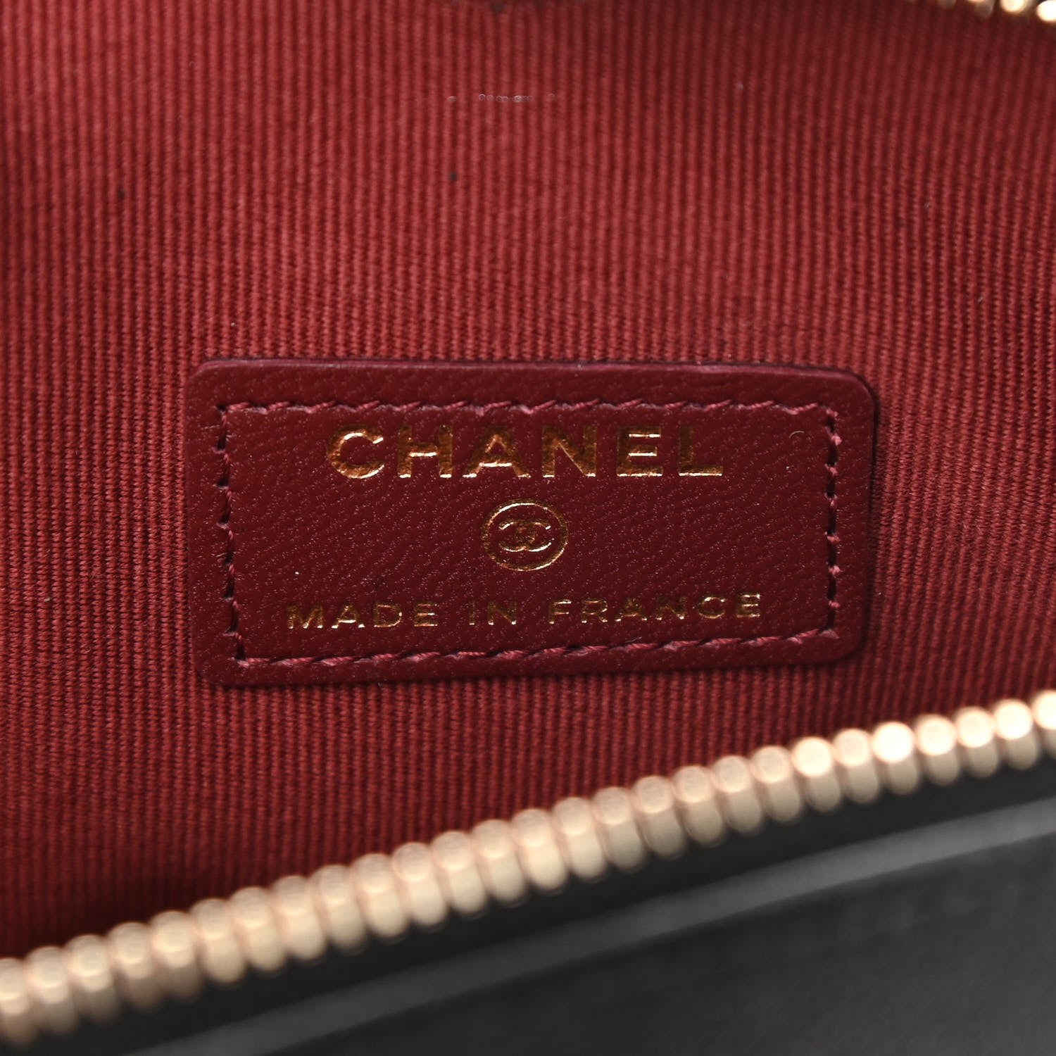 Chanel Lambskin Quilted CC In Love Heart Clutch With Chain Black 6 of 11
