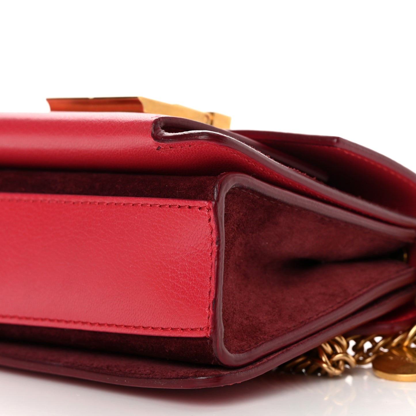 Goatskin Suede Mini GV3 Shoulder Bag Pink Aubergine