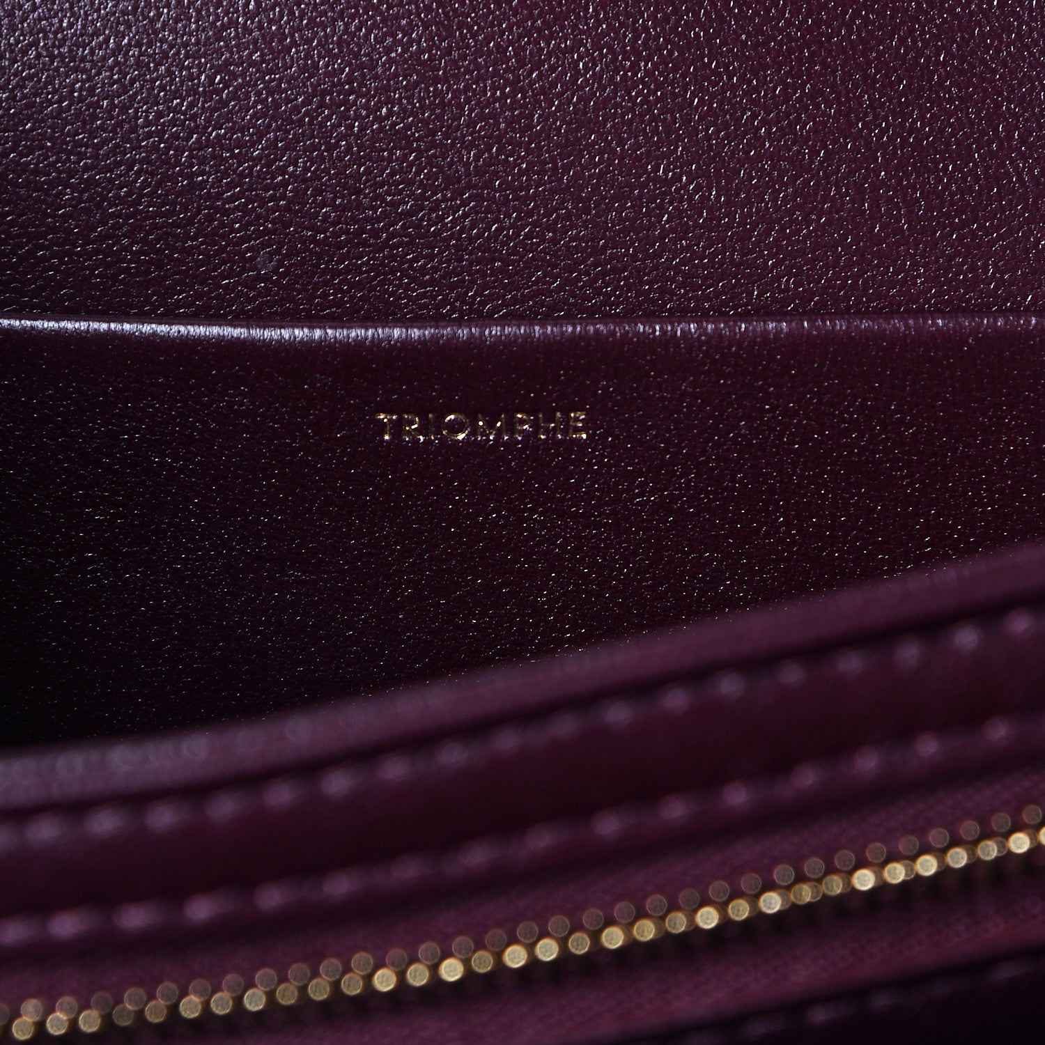 Celine Shiny Calfskin Medium Triomphe Burgundy 8 of 10