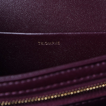 Celine Shiny Calfskin Medium Triomphe Burgundy 8 of 10