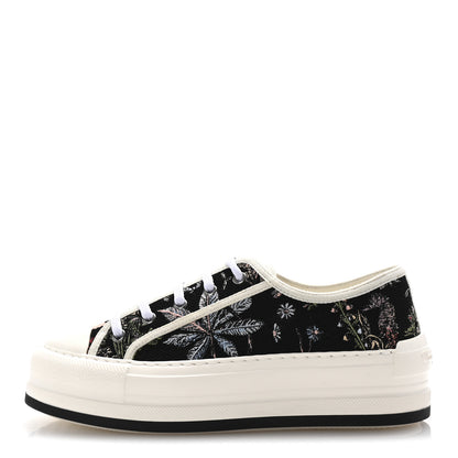 Christian Dior Canvas Jardin Botanique Embroidered Womens Walk'N'Dior Low Top Sneakers 38 Black Multicolor 1 of 10