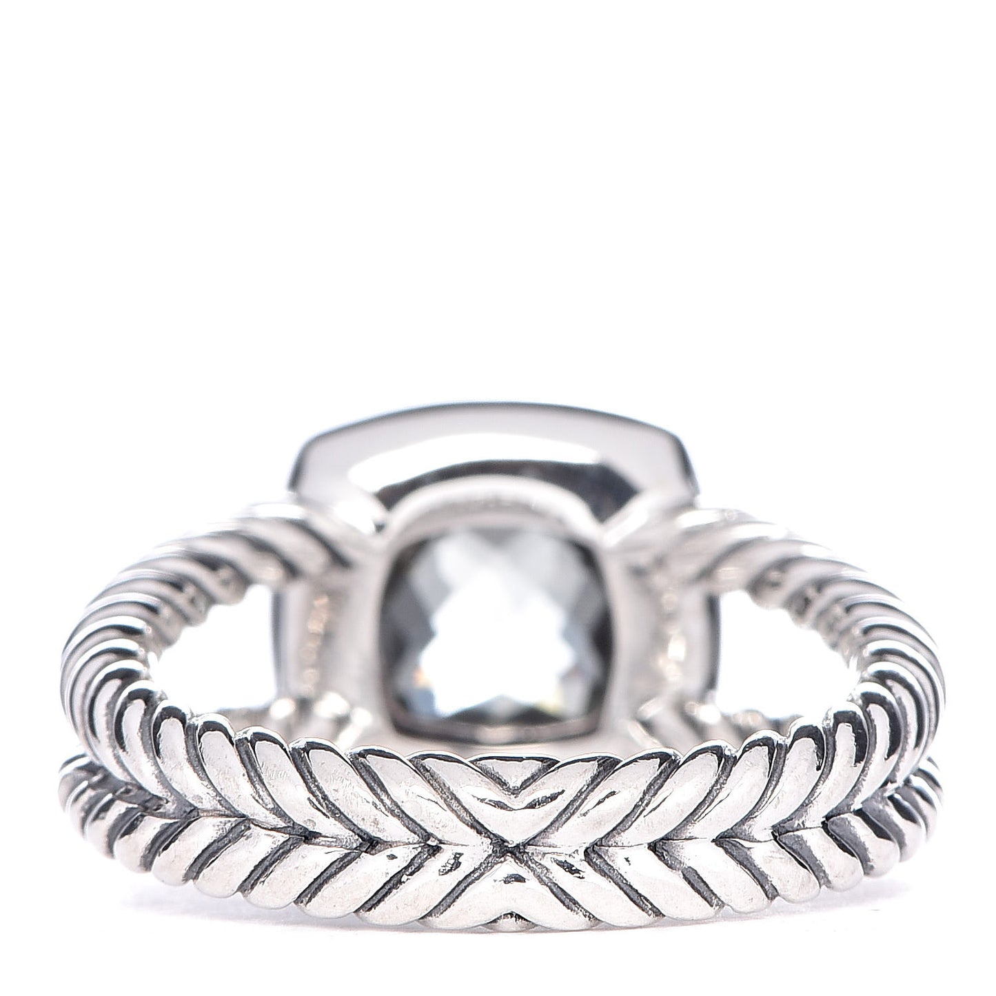 Sterling Silver Diamond Prasiolite 7mm Petite Albion Ring 52 6