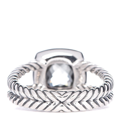 David Yurman Sterling Silver Diamond Prasiolite 7mm Petite Albion Ring 52 6 4 of 5