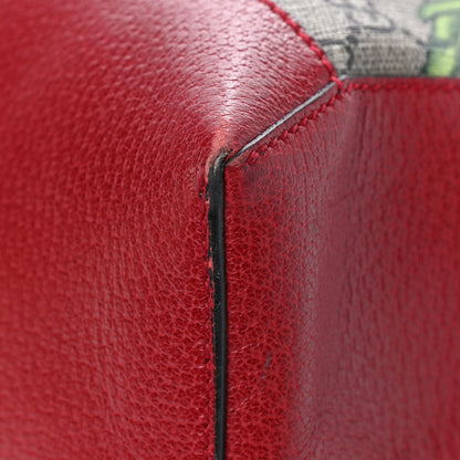 Gucci GG Supreme Monogram Flora Web Large Ophidia Tote Red 9 of 11