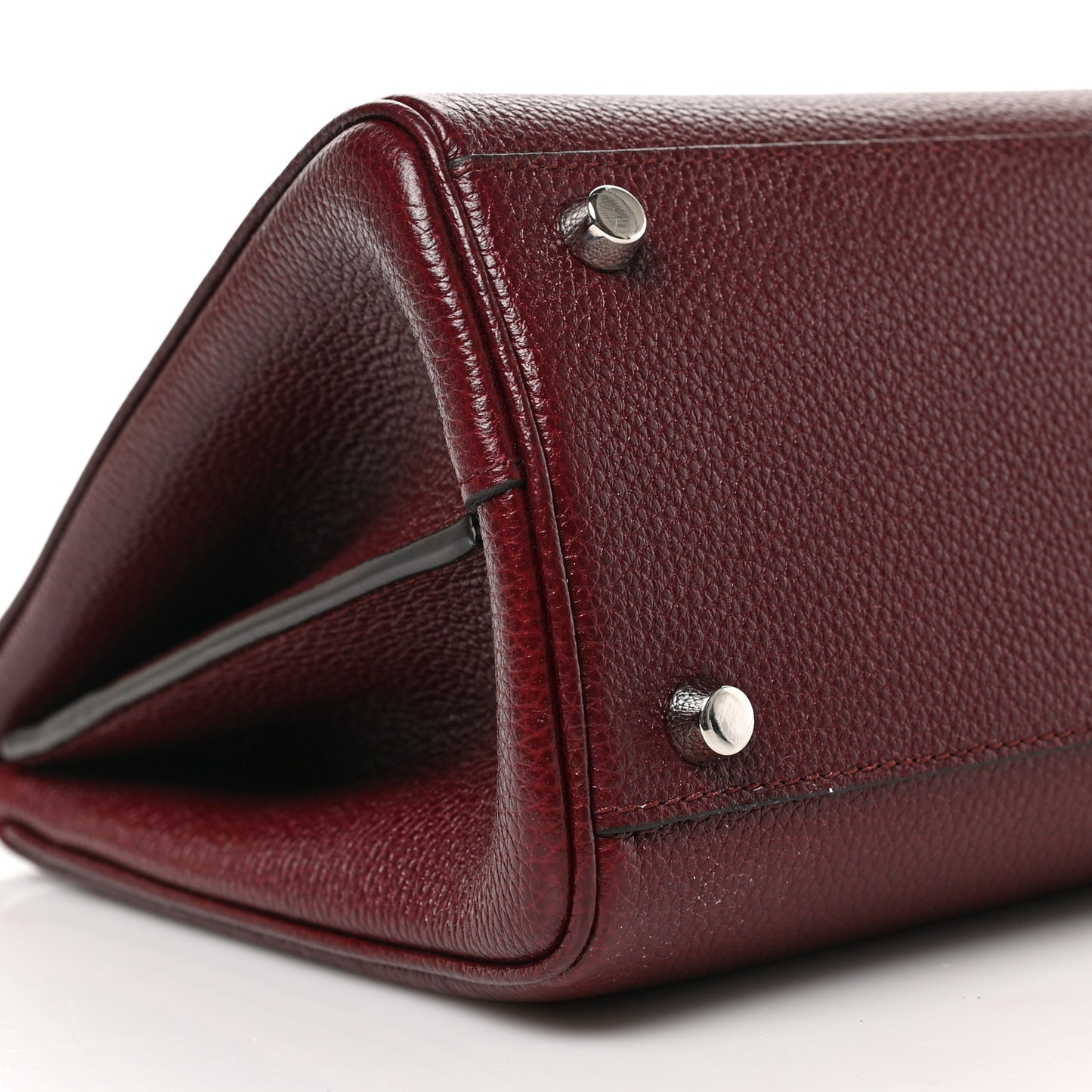 Grainy Calfskin Small Zumi Top Handle Bag Vintage Bordeaux