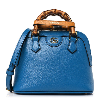 Gucci Textured Dollar Calfskin Mini Diana Dome Tote Bag Blue 1 of 9