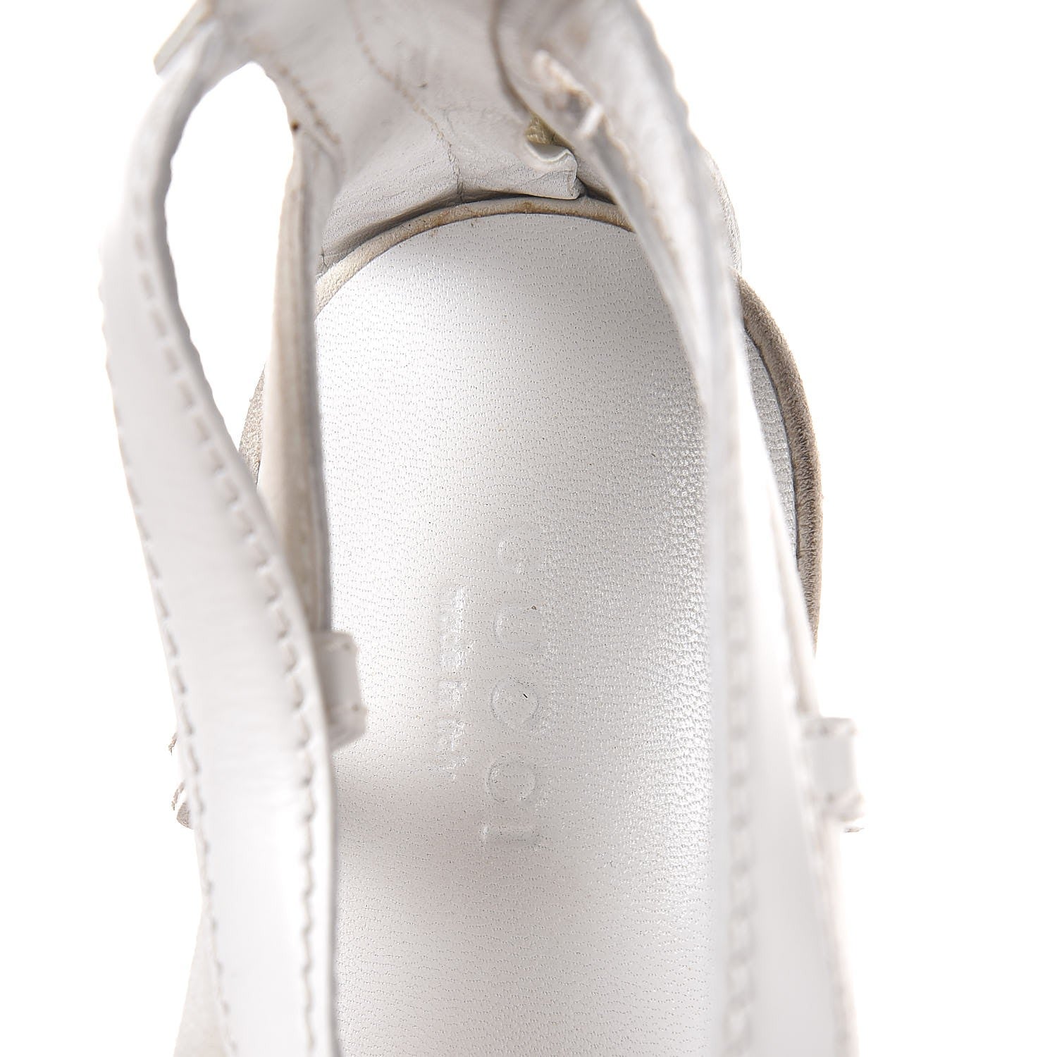 Gucci Calfskin Suede Daryl Cage Platform Sandals 40 White 9 of 15