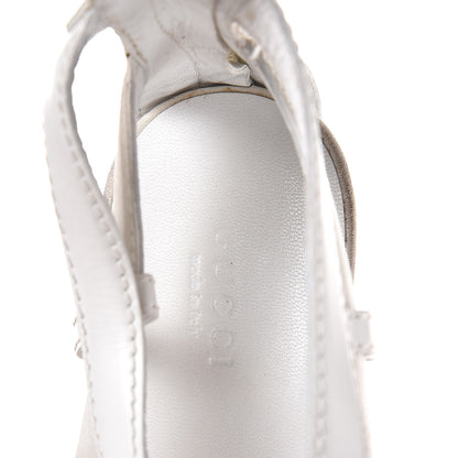 Gucci Calfskin Suede Daryl Cage Platform Sandals 40 White 9 of 15