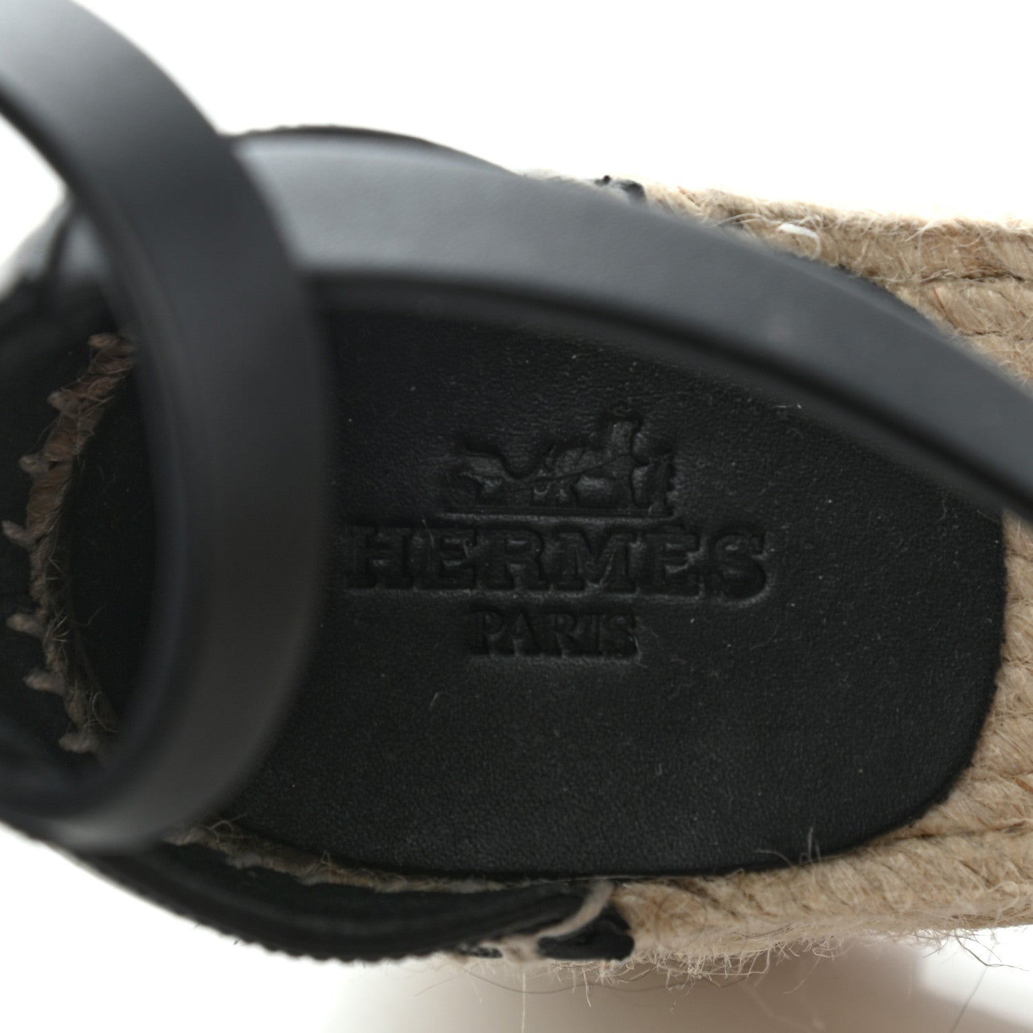 Hermes Calfskin Tipoli Espadrille Wedges 38 Black 8 of 8