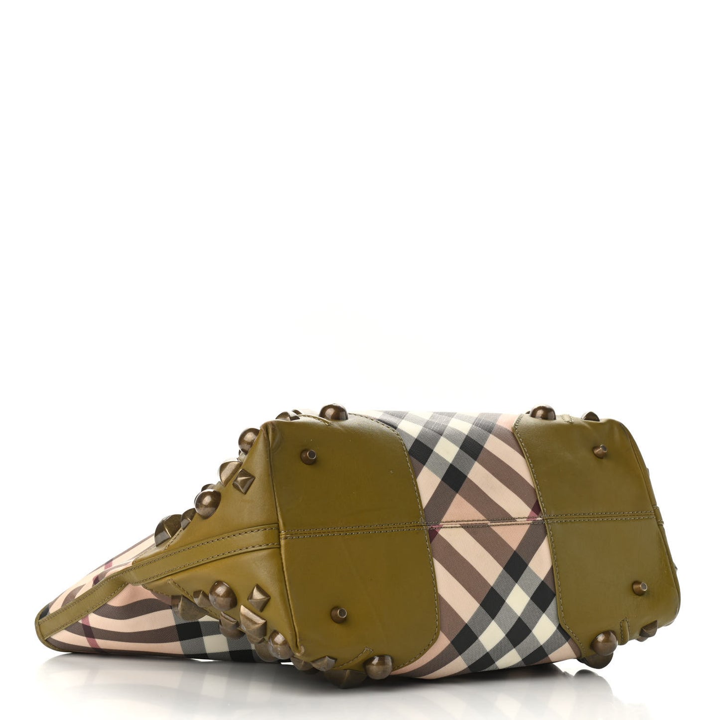 Nova Check Mega Stud Nickie Tote Green