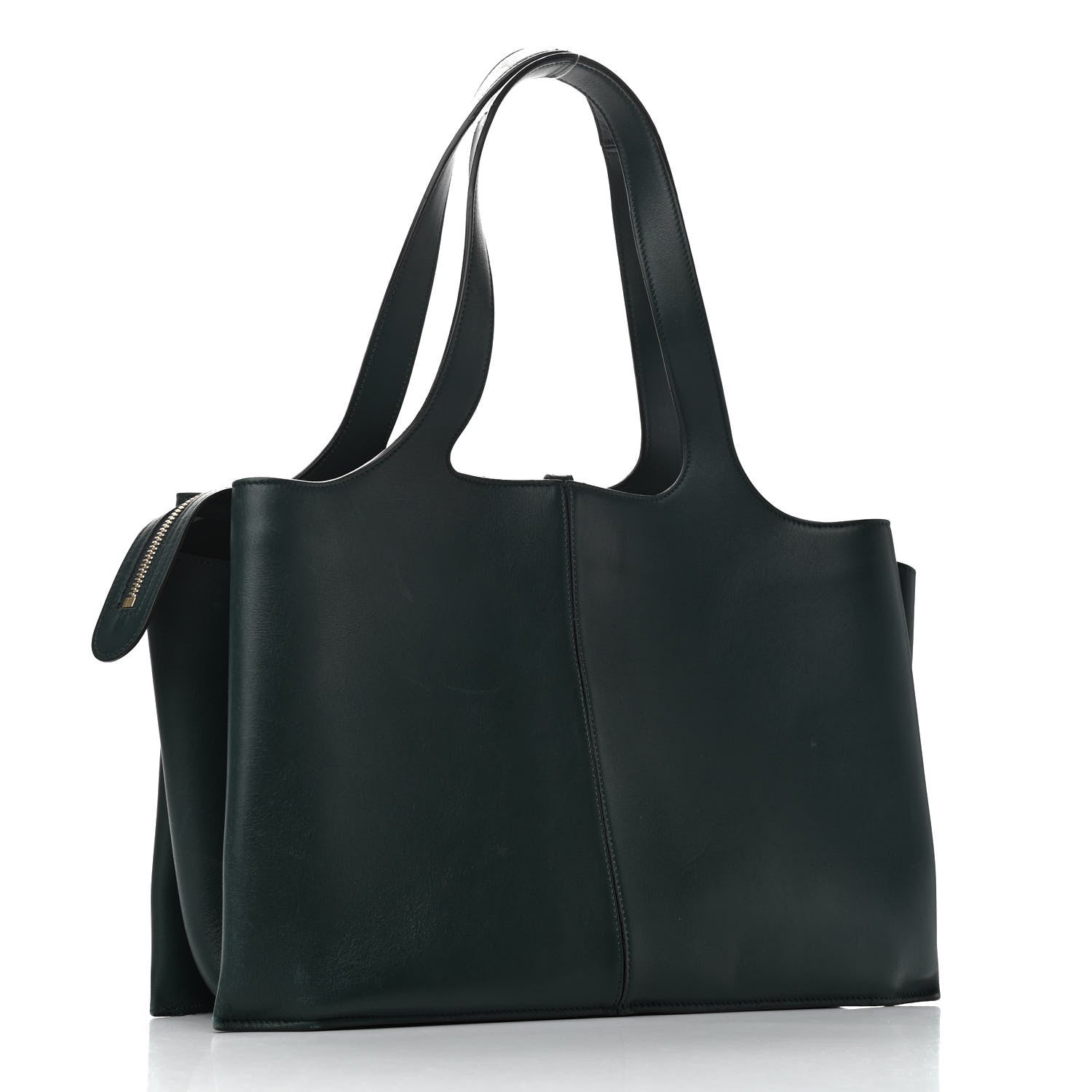 Celine Smooth Calfskin Medium Tri-Fold Bag Bottle Green 3 of 15