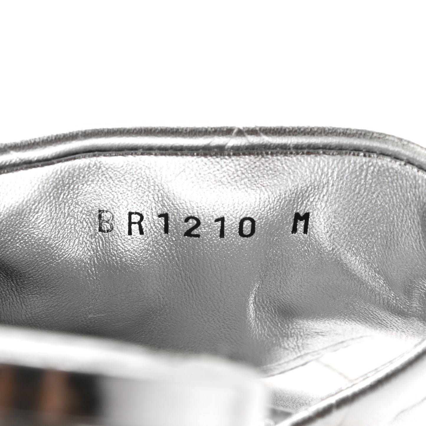 Metallic Lambskin Embossed Monogram Revival Flat Mules 35 Silver