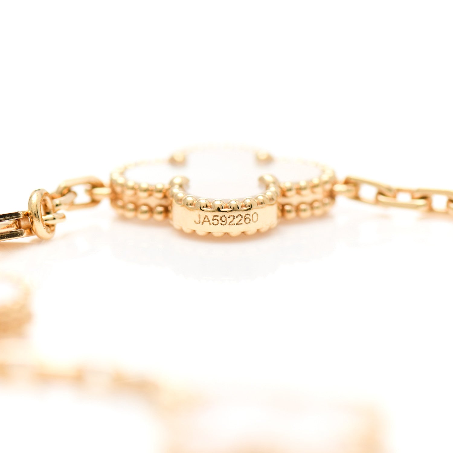 Van Cleef & Arpels 18K Yellow Gold Mother of Pearl 5 Motifs Vintage Alhambra Bracelet 5 of 6