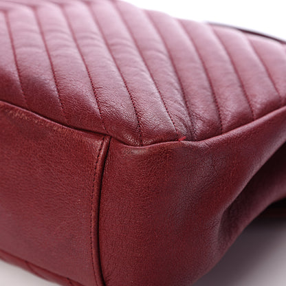Saint Laurent Sheepskin Matelasse Chevron Large College Monogram Satchel Oxblood 10 of 18