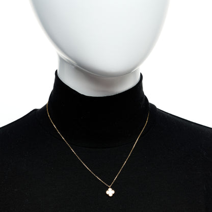 Van Cleef & Arpels 18K Yellow Gold Mother of Pearl Sweet Alhambra Pendant Necklace 2 of 6