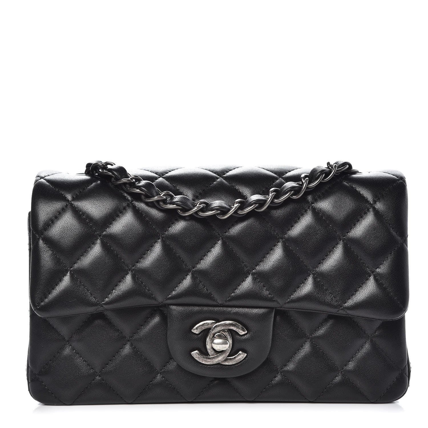 Chanel Lambskin Quilted Mini Rectangular Flap Black 1 of 8
