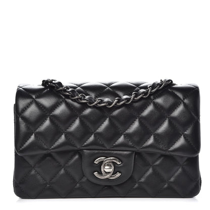 Chanel Lambskin Quilted Mini Rectangular Flap Black 1 of 8