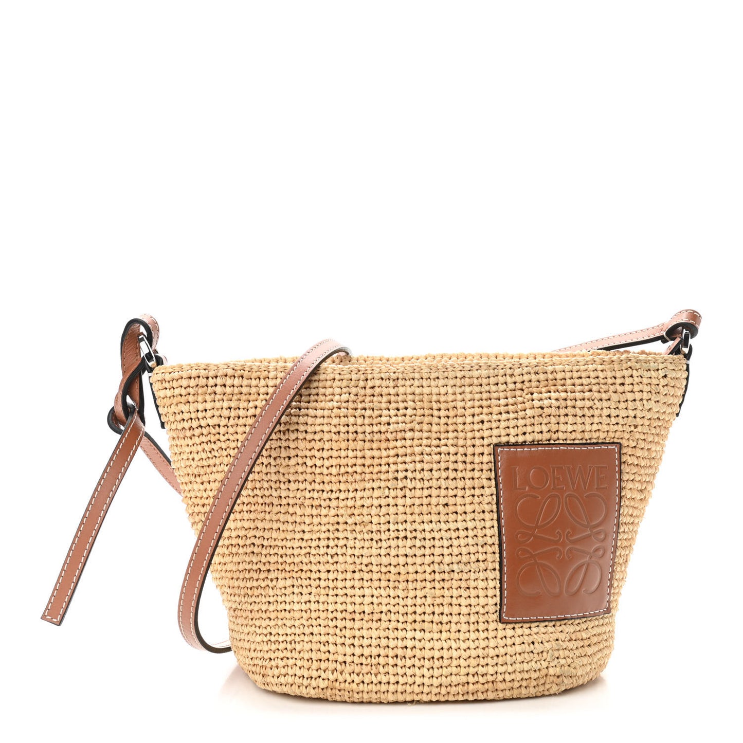 Calfskin Raffia Paulas Ibiza Pochette Bag Natural Tan
