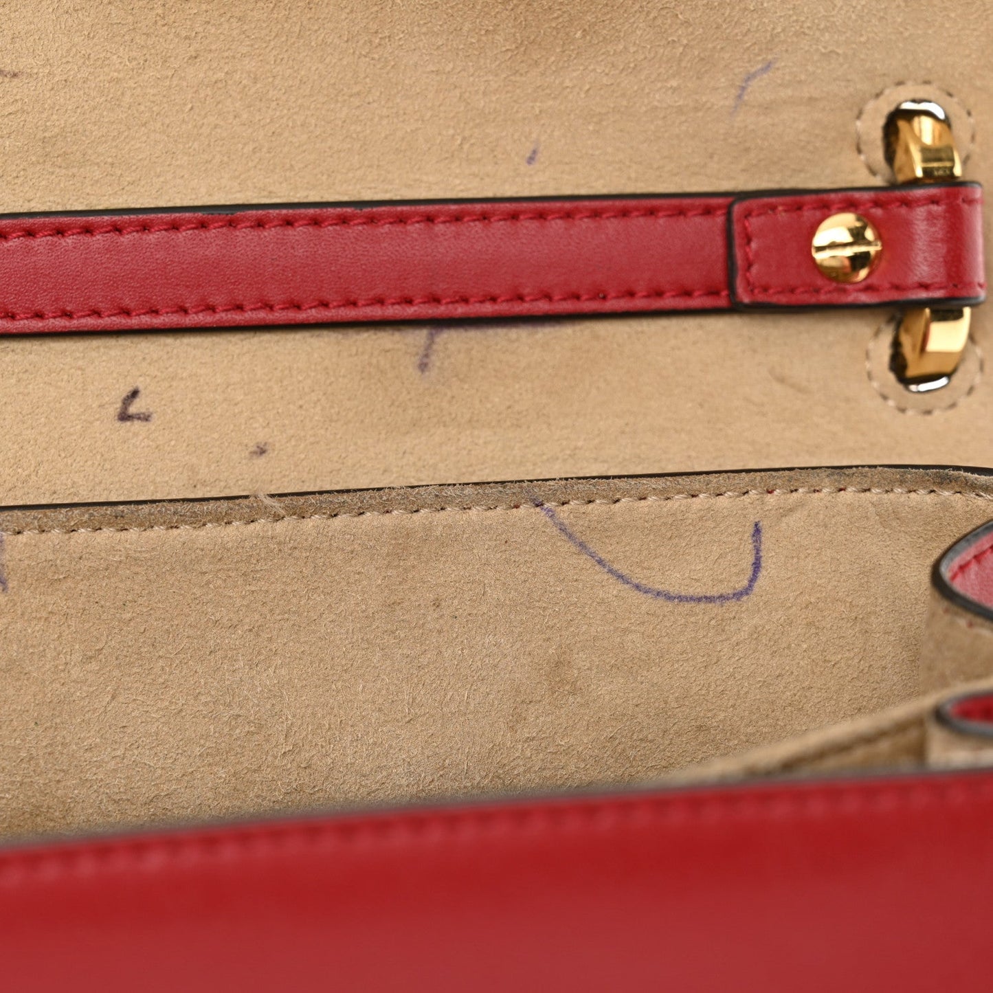 Vitello Liberty FF 1974 Embossed Small Kan I Shoulder Bag Fragola