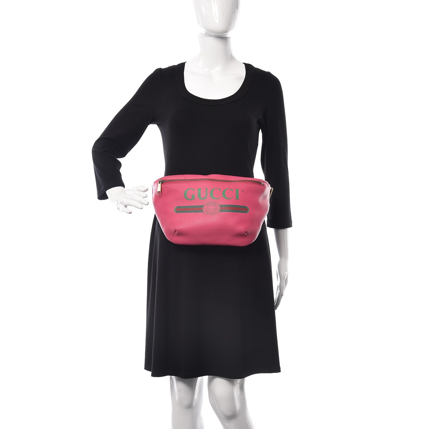 Grained Calfskin Logo Belt Bag Pink