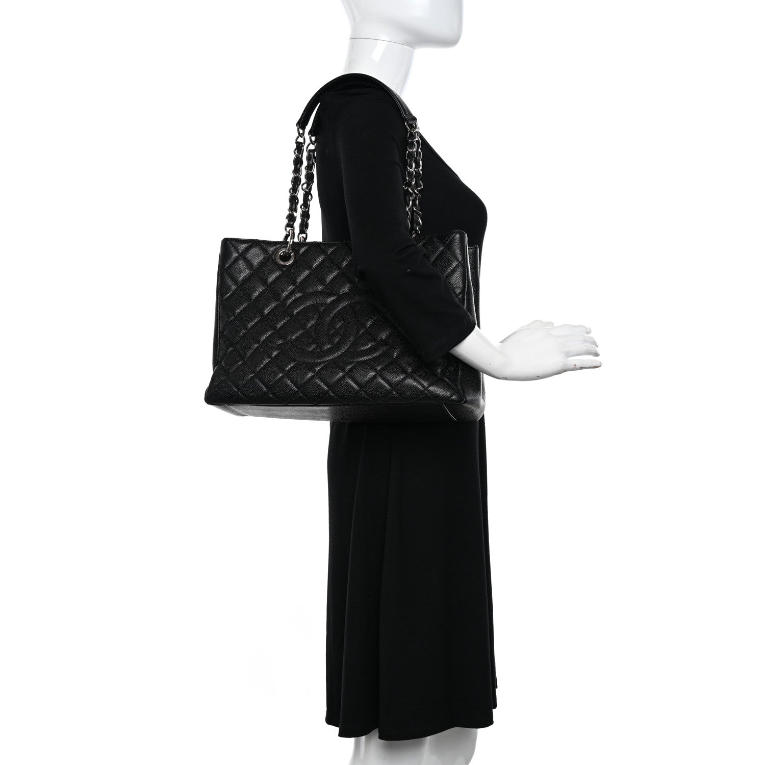 Chanel Caviar Quilted Grand Shopping Tote GST Black 2 of 10