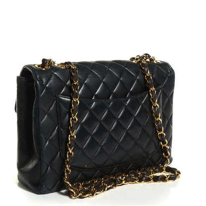 Chanel Lambskin Quilted Jumbo Flap Black 3 of 9