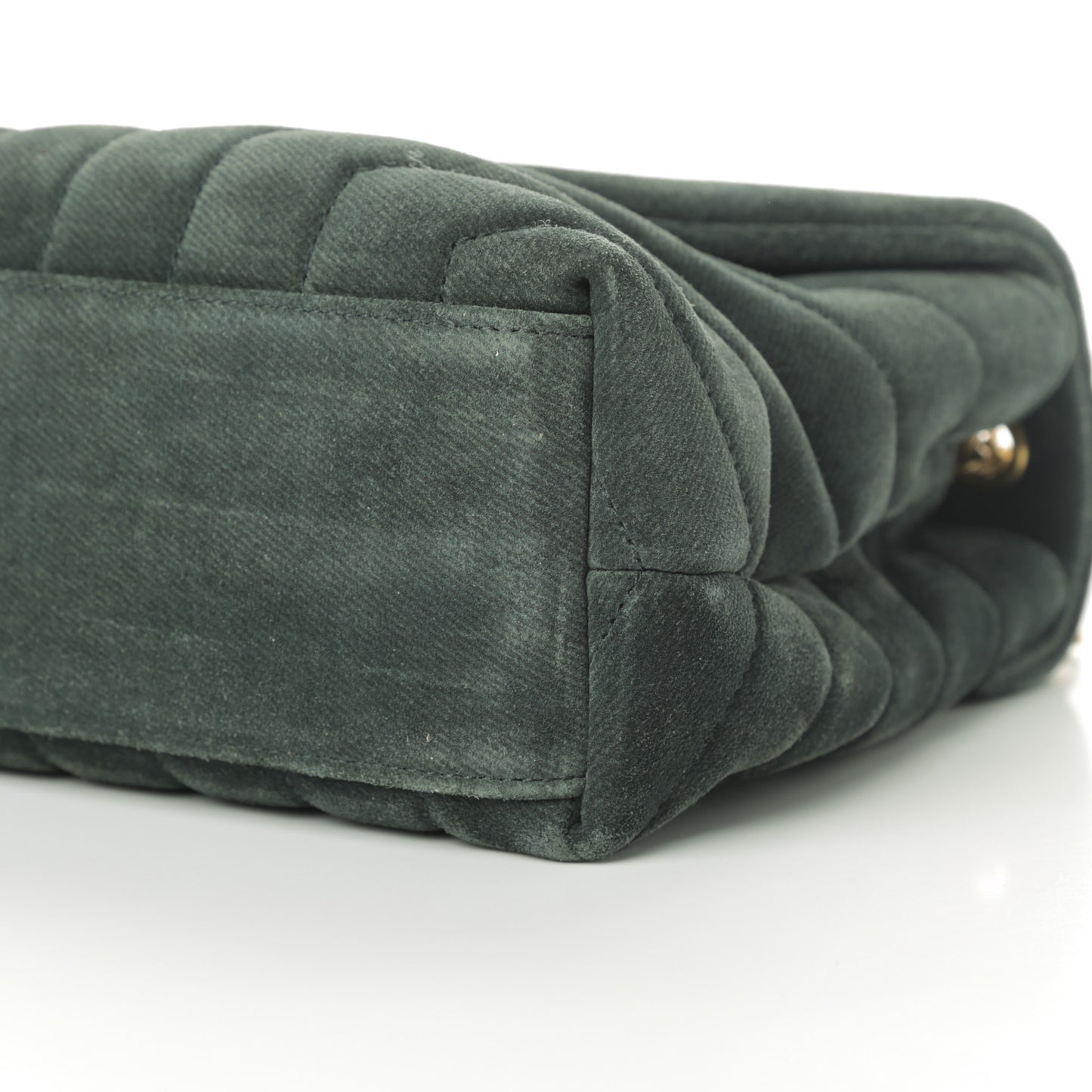 Suede Calfskin Y Quilted Monogram Small Loulou Chain Satchel Green