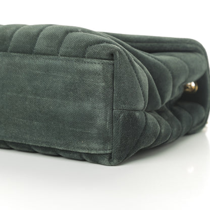 Saint Laurent Suede Calfskin Y Quilted Monogram Small Loulou Chain Satchel Green 10 of 11