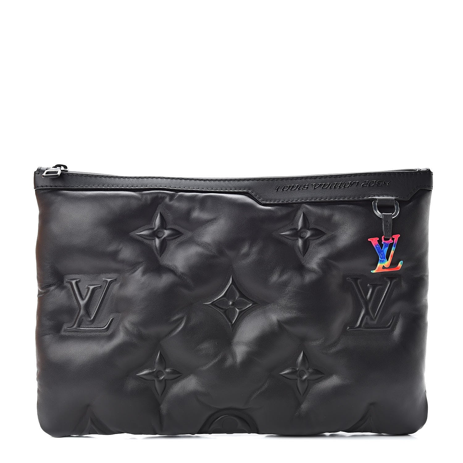 Louis Vuitton Lambskin Puffer A4 Pouch Black 1 of 8