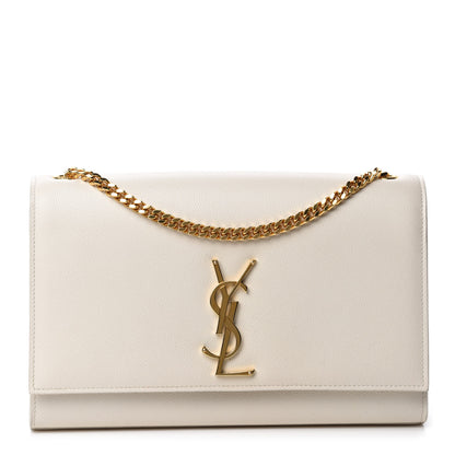 Saint Laurent Grain De Poudre Medium Classic Monogram Kate Satchel Porcellana 1 of 12