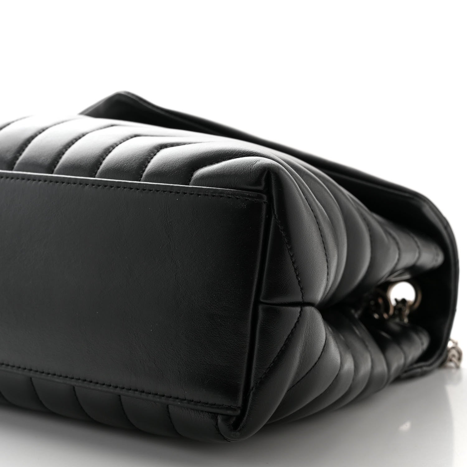 Saint Laurent Calfskin Y Quilted Monogram Medium Loulou Chain Satchel Black 10 of 11