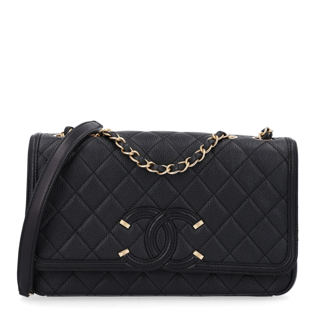 Chanel Caviar Quilted Medium CC Filigree Flap Black 1 of 9