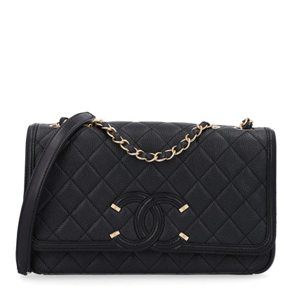 Chanel Caviar Quilted Medium CC Filigree Flap Black 1 of 9