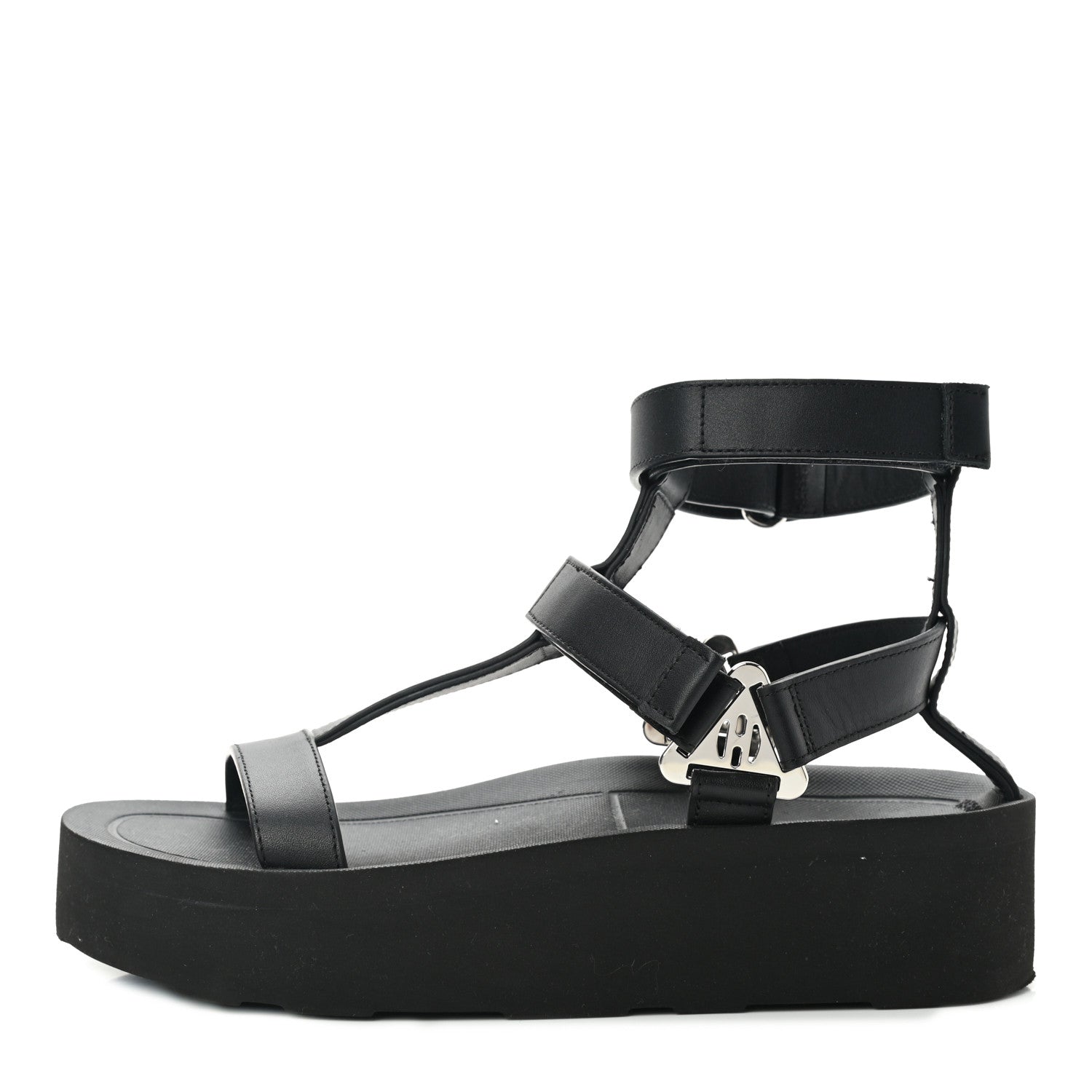 Hermes Calfskin Womens Enid Sandals 36 Black 1 of 9