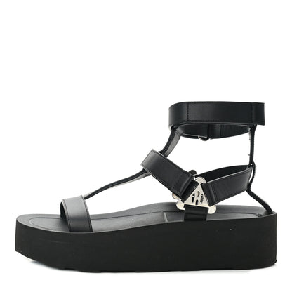 Hermes Calfskin Womens Enid Sandals 36 Black 1 of 9
