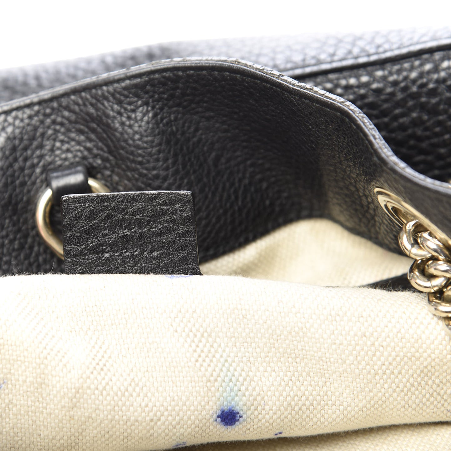 Pebbled Calfskin Medium Soho Chain Shoulder Bag Black