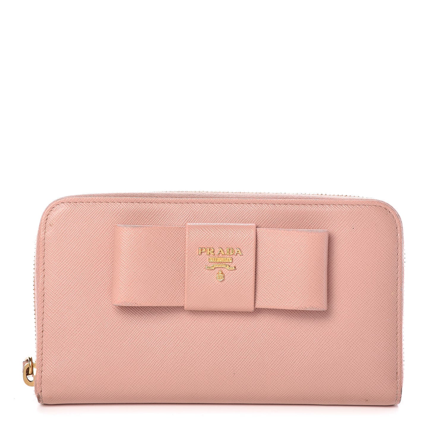 Saffiano Fiocco Bow Zip Around Wallet Orchidea