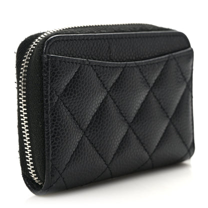 Chanel Caviar Quilted Zip Coin Purse Black 3 of 9