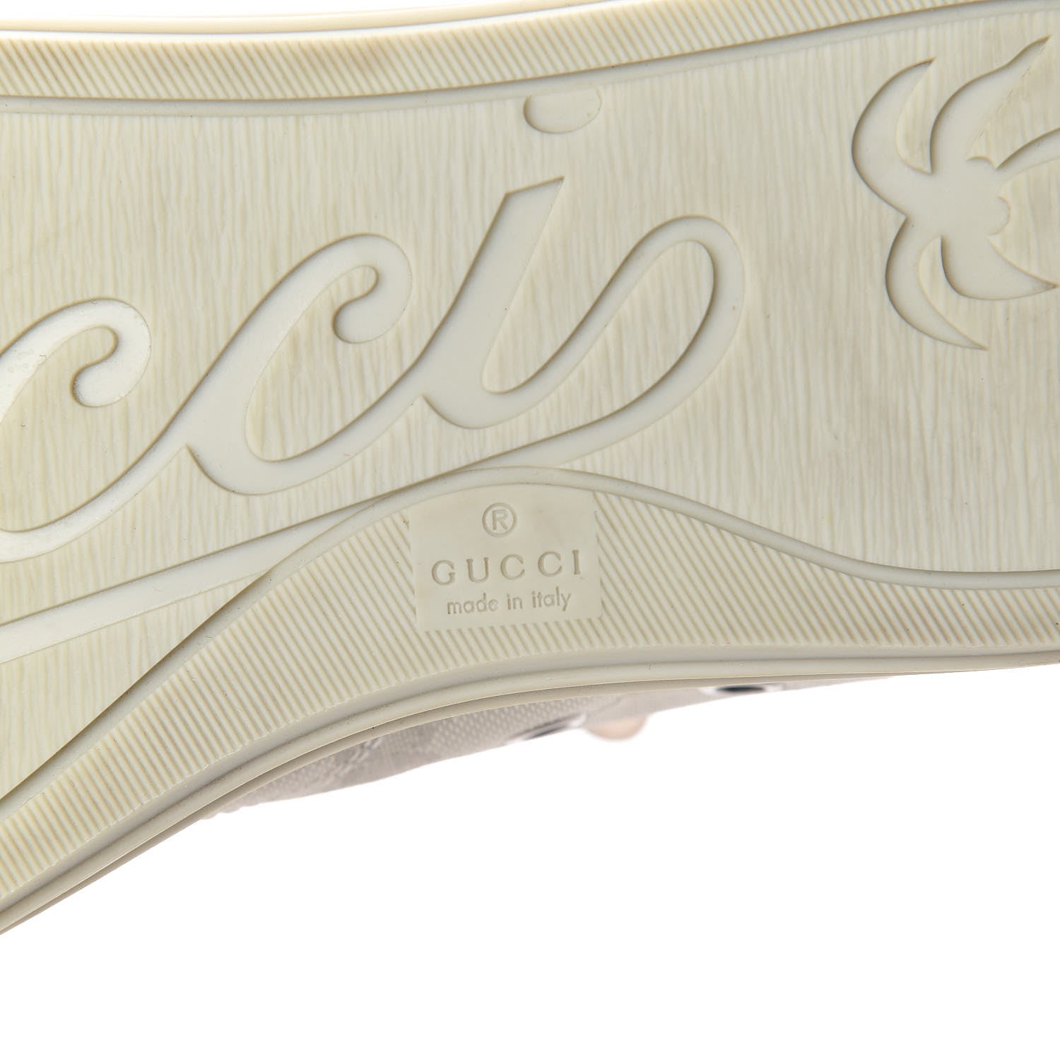 Gucci Washed Cotton GG Monogram Calfskin Womens High Top Sneakers 38 White Mystic White Great White 9 of 10