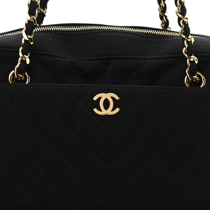 Chanel Jersey Chevron Quilted Camera Case Black 11 of 14