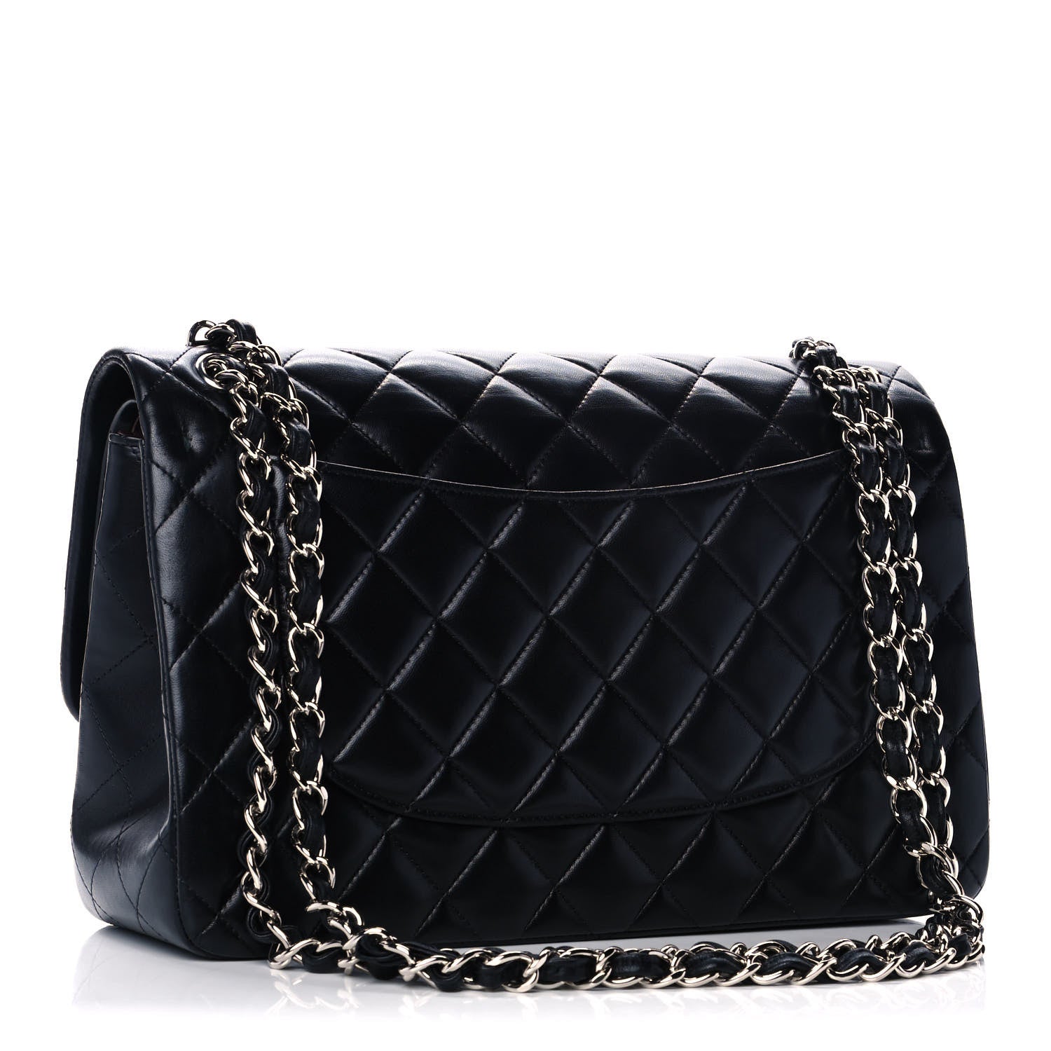 Chanel Lambskin Quilted Jumbo Double Flap Black 2 of 13