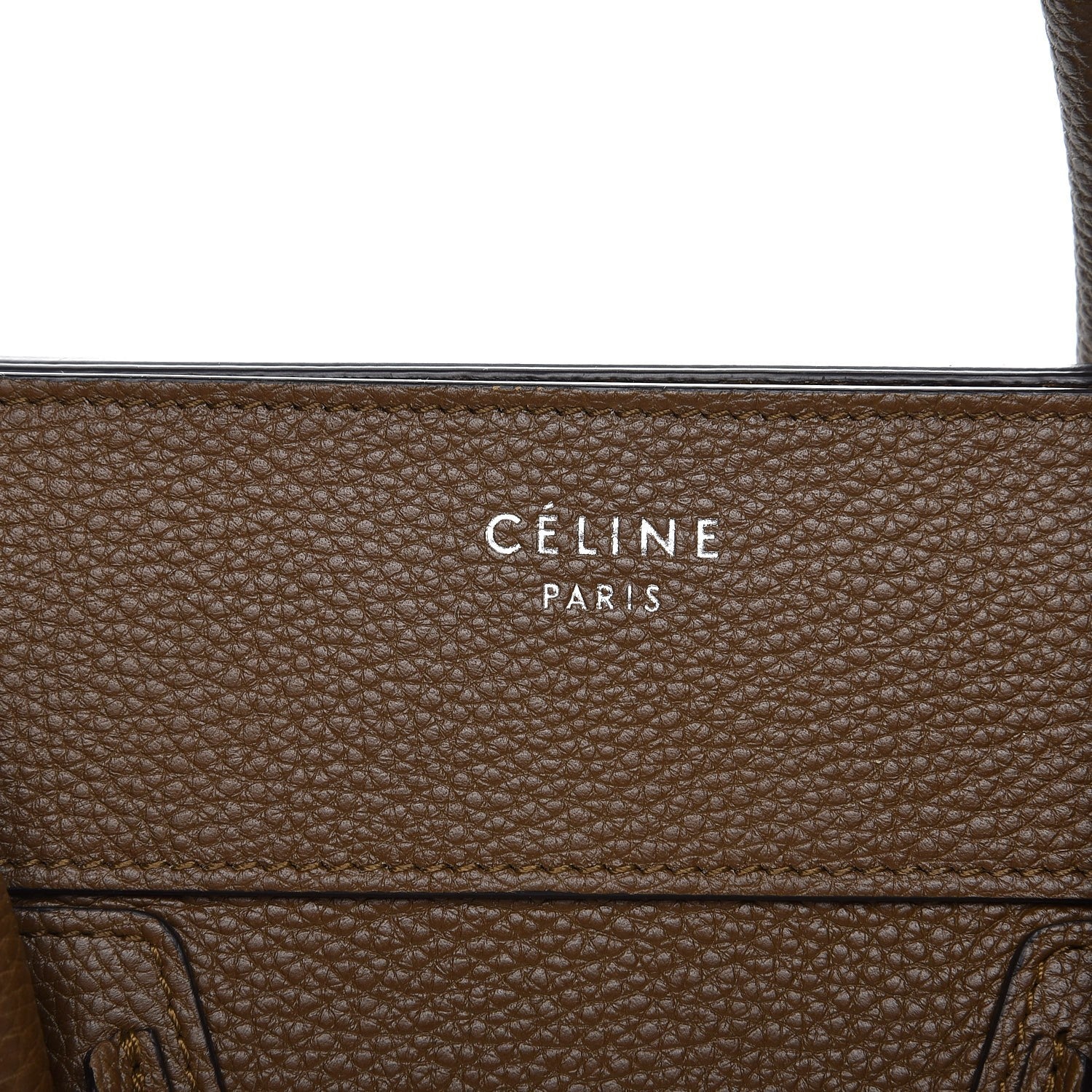 Celine Drummed Calfskin Mini Luggage Moss Green 7 of 9