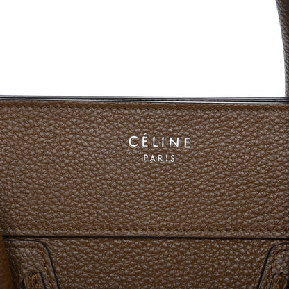 Celine Drummed Calfskin Mini Luggage Moss Green 7 of 9
