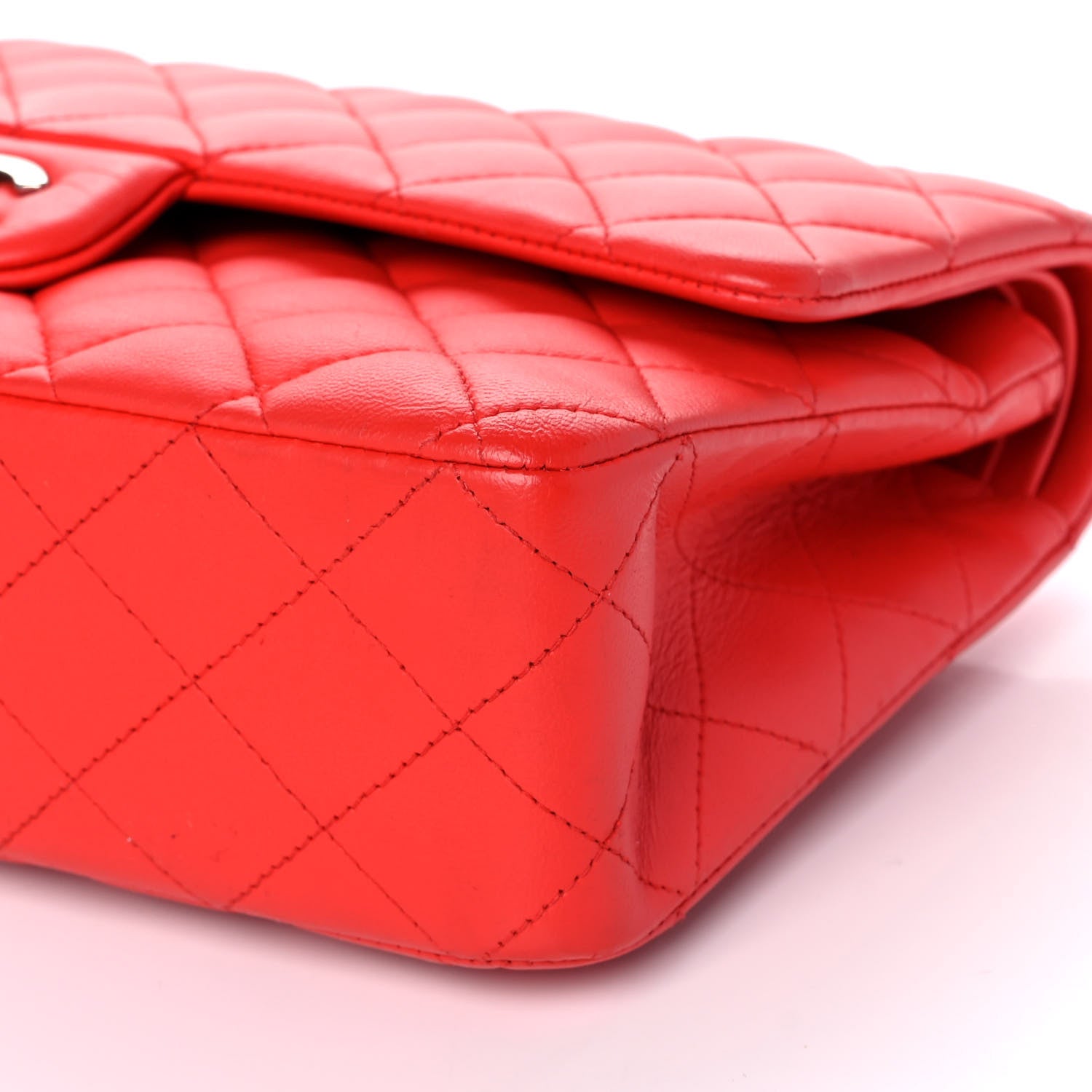 Chanel Lambskin Quilted Medium Double Flap Red 10 of 13
