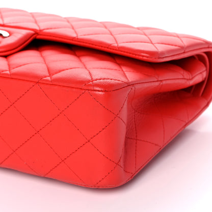 Chanel Lambskin Quilted Medium Double Flap Red 10 of 13